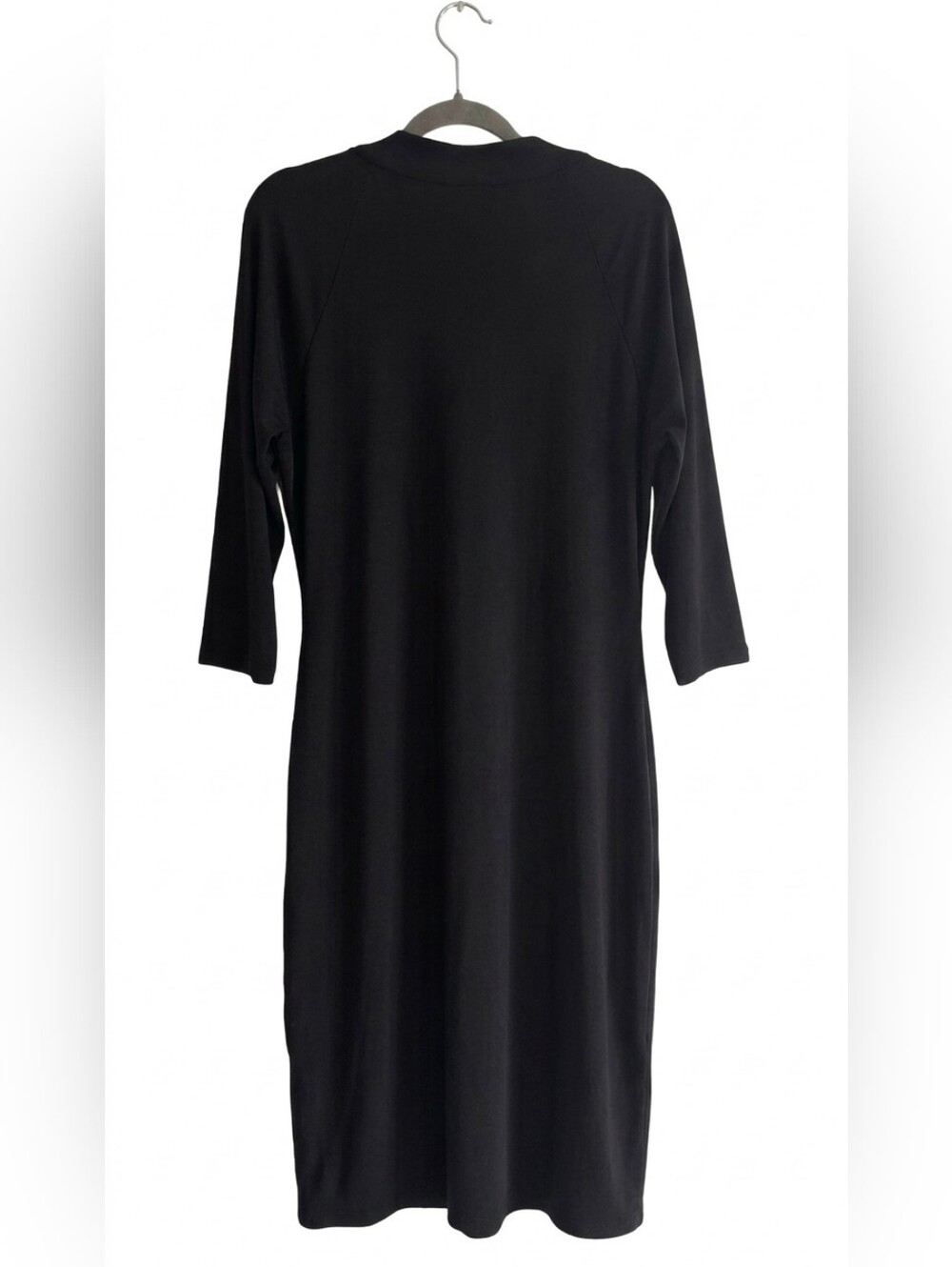 Joseph Ribkoff Black Wrap Dress Gold Grommet Detail 3/4 Sleeve Midi Dress - Picture 4 of 7